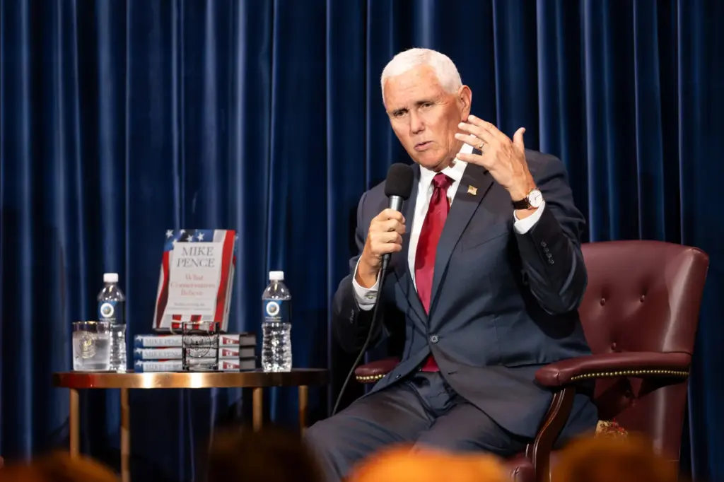 Former Vice President Mike Pence speaks at the Ronald Reagan...