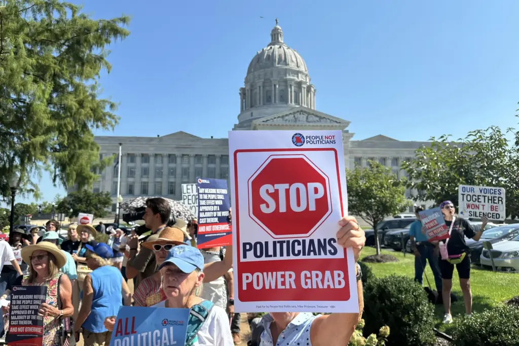 In this photo taken with a smartphone, people opposed to...