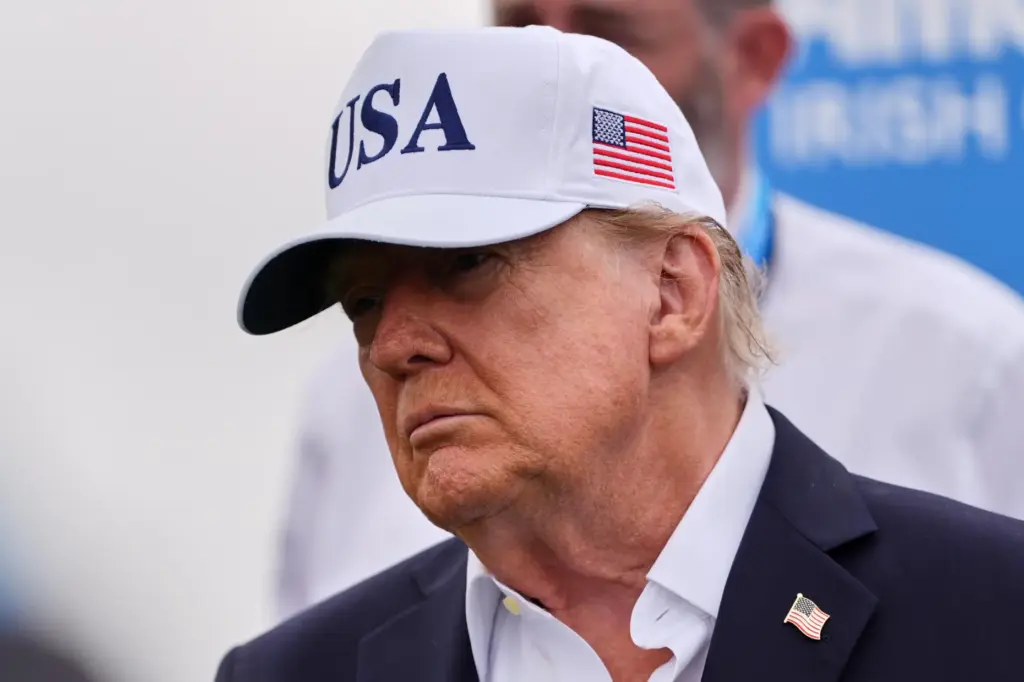 U.S. President Donald Trump attends the Irish Open golf tournament...