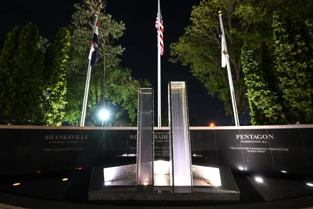 The Heroes Memorial at Fenton City Park in Fenton, MO,...
