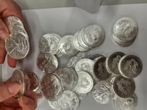 A tip about a swerving van leads police to 66,000 US silver coins in a fraud case
