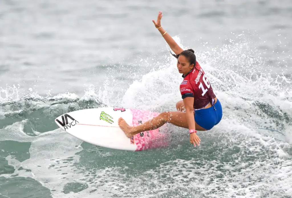 Bettylou Sakura Johnson competes in round 2 of the Trestles...