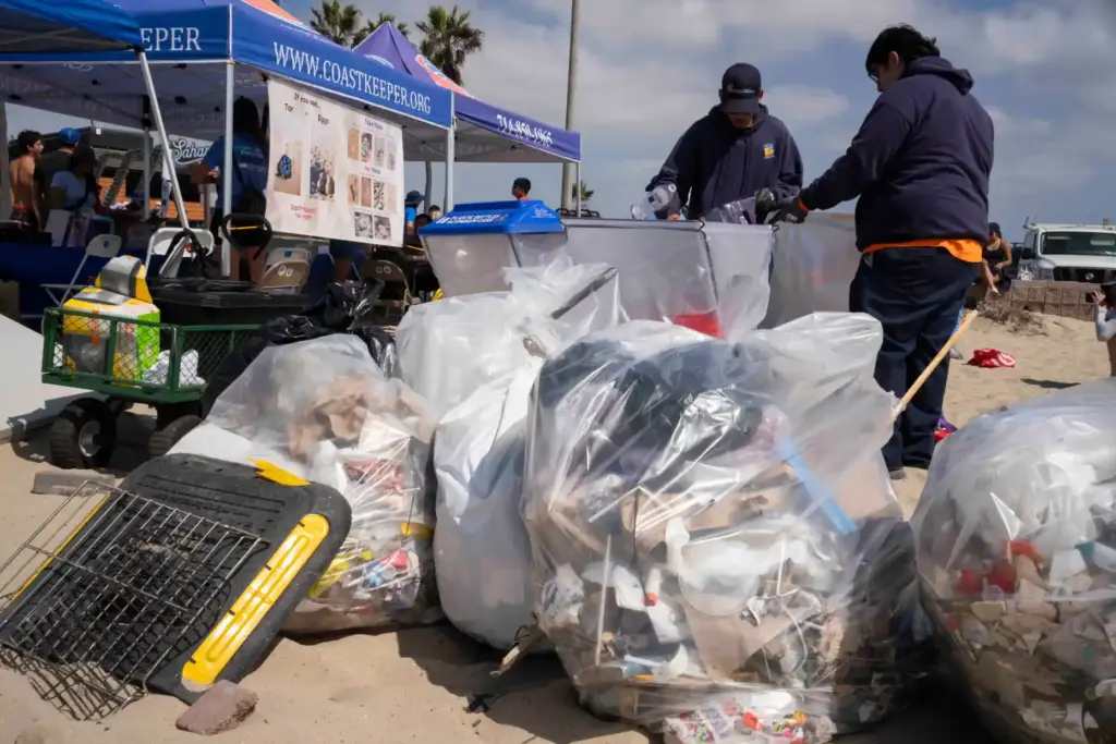 Orange County Conservation Corps members Jose Contreras and Kevin Ventura...