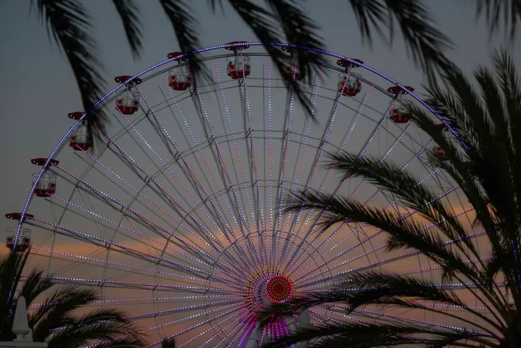 Irvine Spectrum visitors ride the new 132-foot-tall Spectrum SunWheel during...