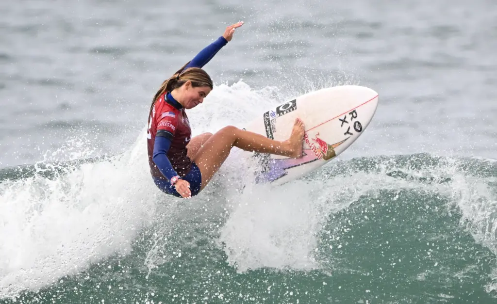 Caroline Marks competes in round 2 of the Trestles Pro...
