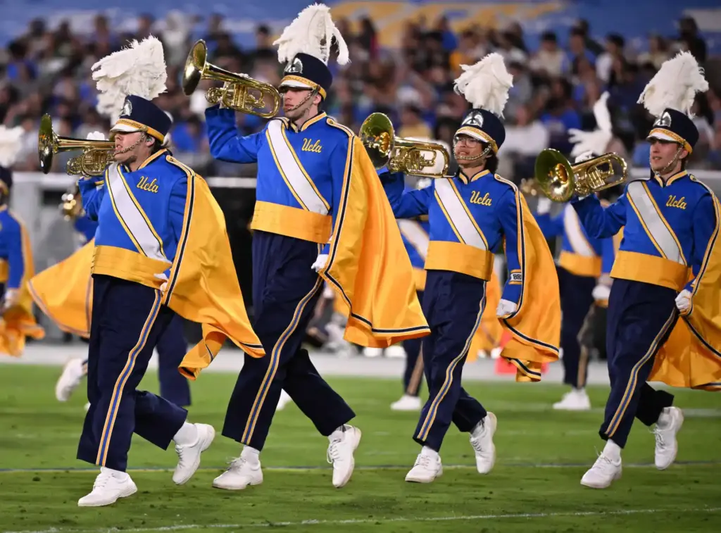 UCLA Bruins band performs prior to a NCAA football game...
