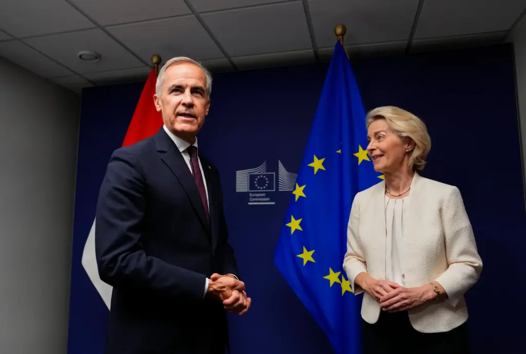 Canadian Prime Minister Mark Carney and European Commission President Ursula von der Leyen