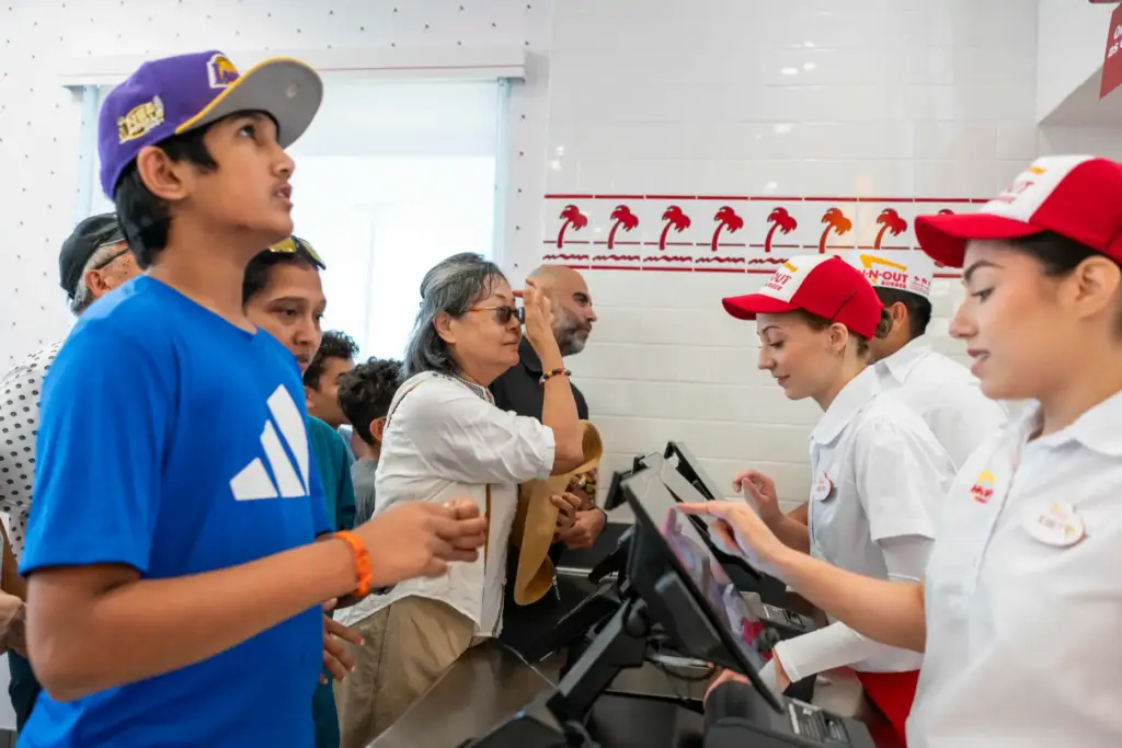 The first people in line put in their orders at...