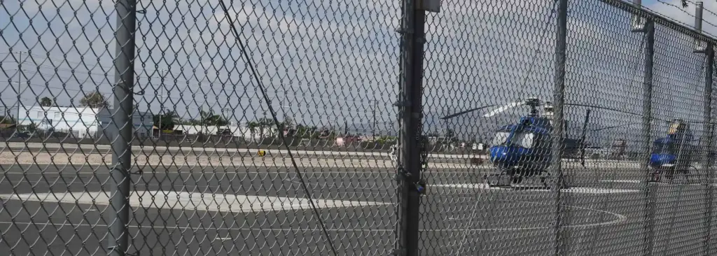 Helicopters sit as CH-4 news pad is empty(L) after CH-4...