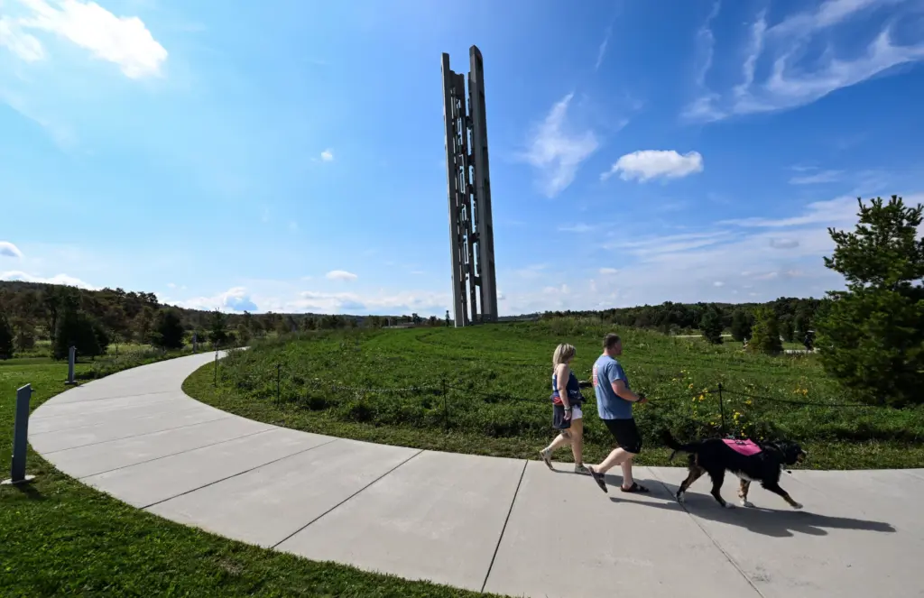 The Tower of Voices, a 93-foot-tall monumental tower holding 40...