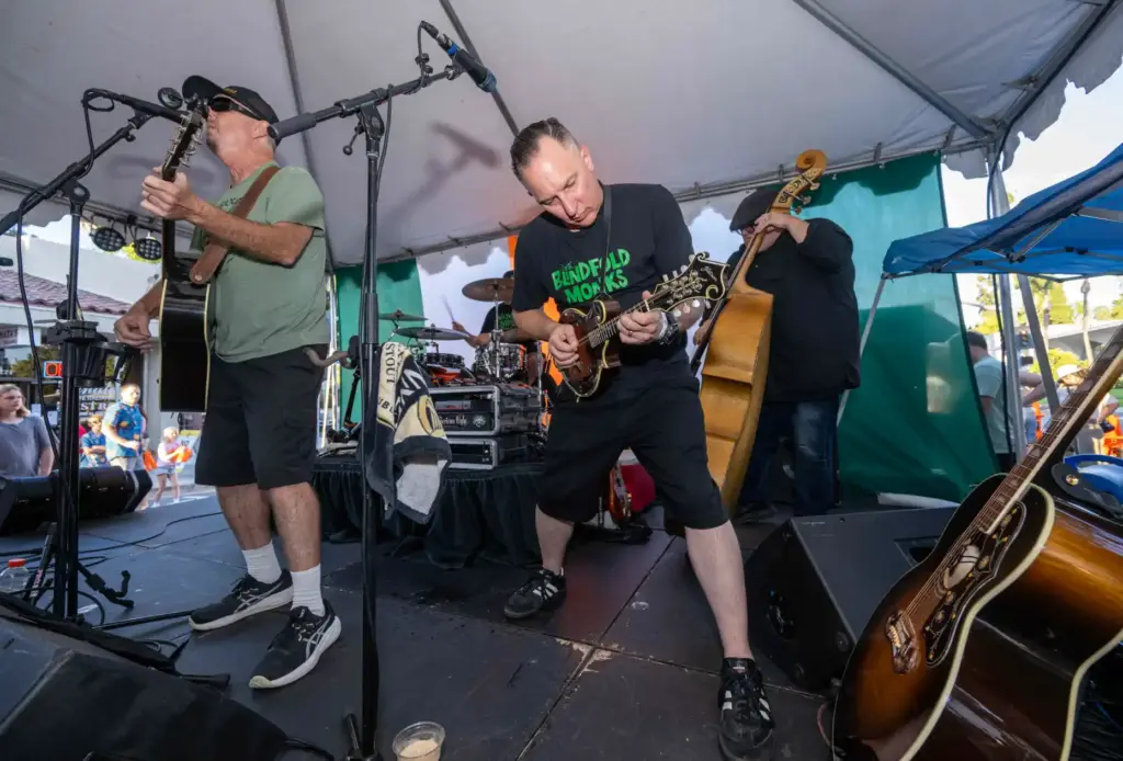 The American Wake performs Irish rock on stage in the...