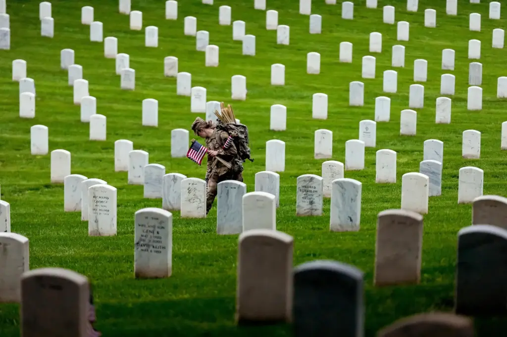 FILE – A member of the 3rd U.S. Infantry Regiment...