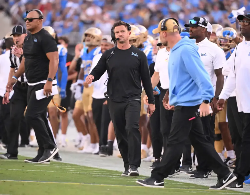 Head coach Bob Chesney of the UCLA Bruins looks on...