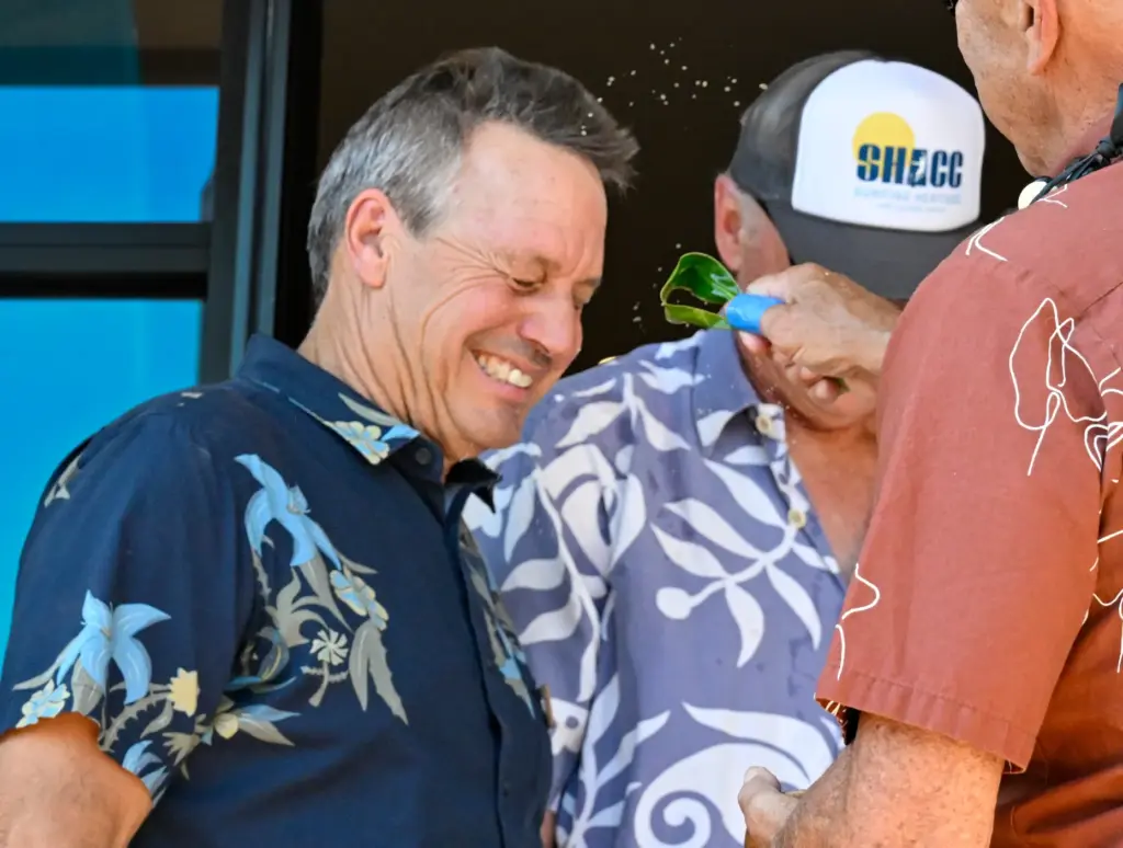 Executive Director, Jeff Alter, is blessed during the VIP opening...