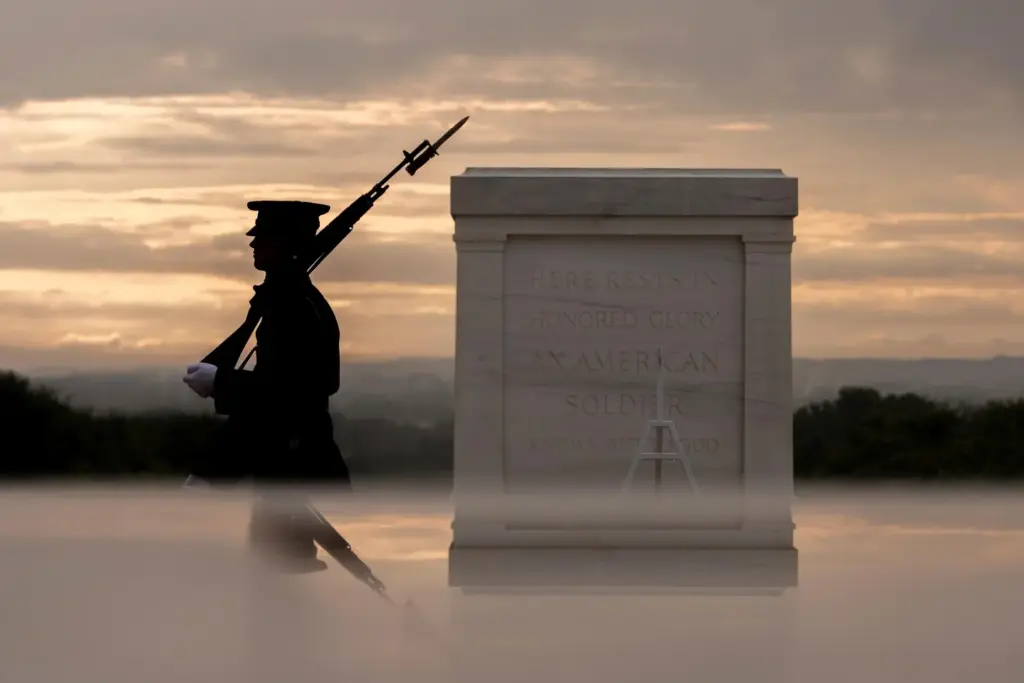 FILE – A tomb guard of the 3rd U.S. Infantry...