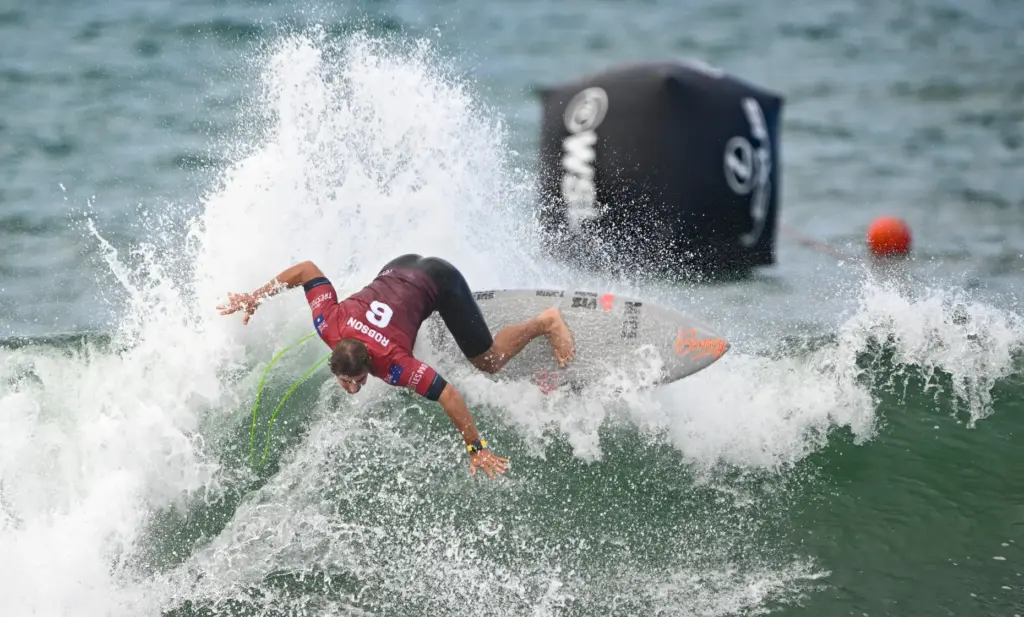 Callum Robson competes in Round 3 of the Trestles Pro...