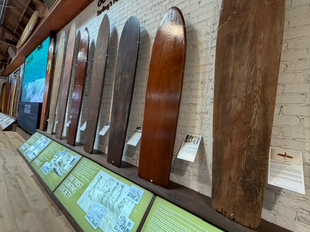 An exhibit at the the Surfing Heritage and Culture Center...