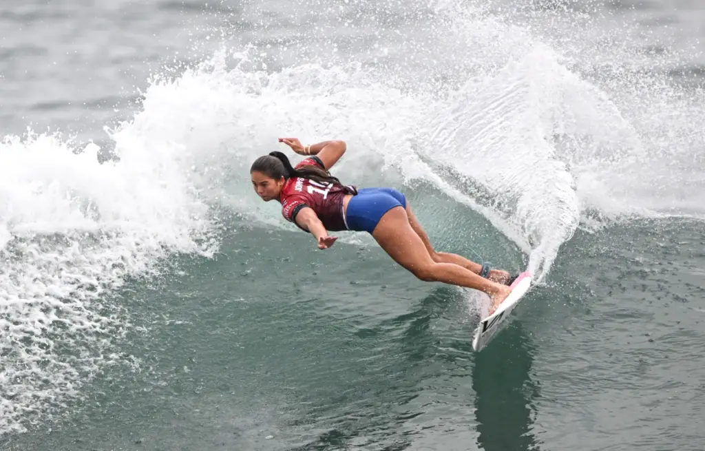 Bettylou Sakura Johnson competes in round 2 of the Trestles...
