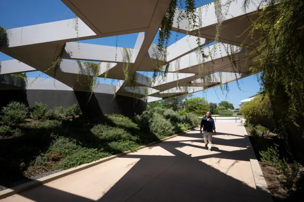 The outdoor garden at the Lucas Museum of Narrative Art...