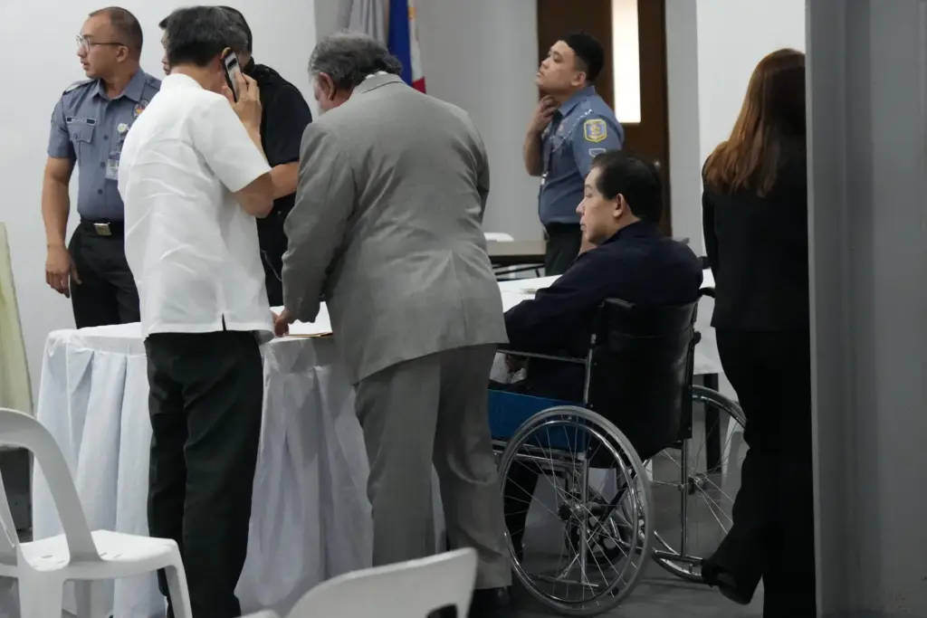 Philippines former House Speaker Martin Romualdez waits for the start of his arraignment.