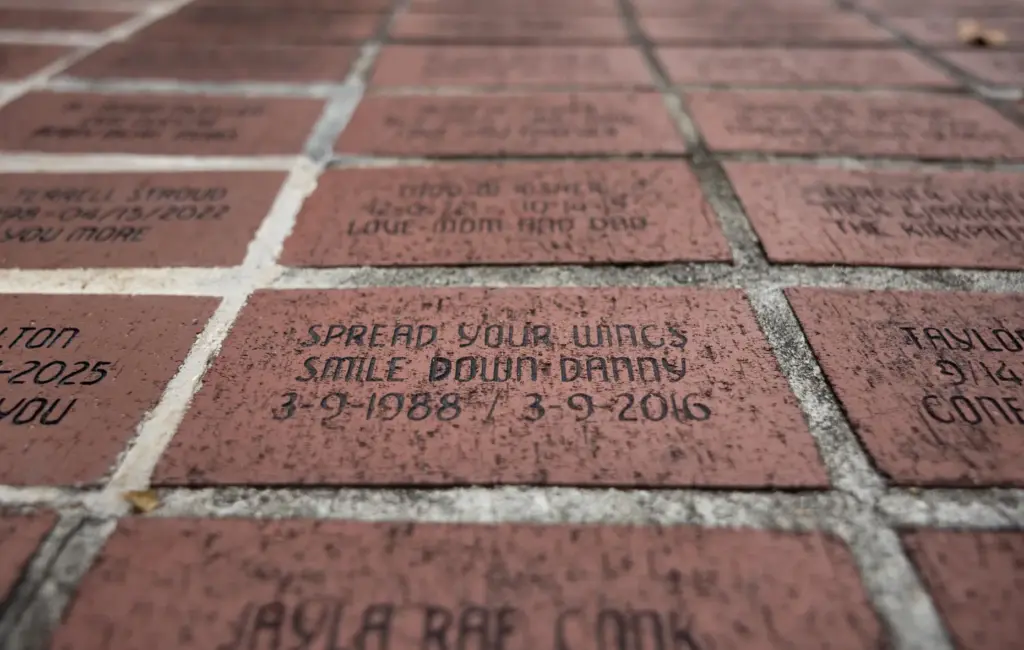 A brick in Lafreniere Park in Metairie, Louisiana, honors Danny...