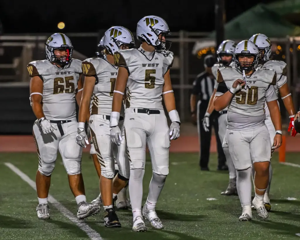 West Torrance’s offense comes back onto the field during the...