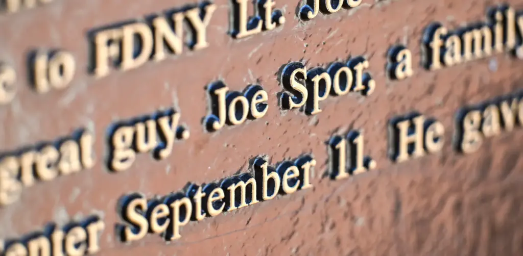 The FDNYâs Joe Spor is on a plaque at the...