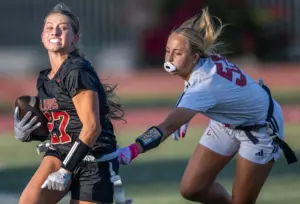 JSerra girls flag football turns showdown with Orange Lutheran into a blowout