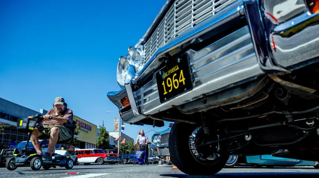 Classic car enthusiast Alex Geitenbeek, 75, from Ontario, checks out...