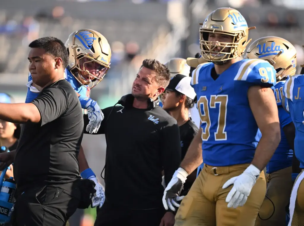 Head coach Bob Chesney of the UCLA Bruins looks on...