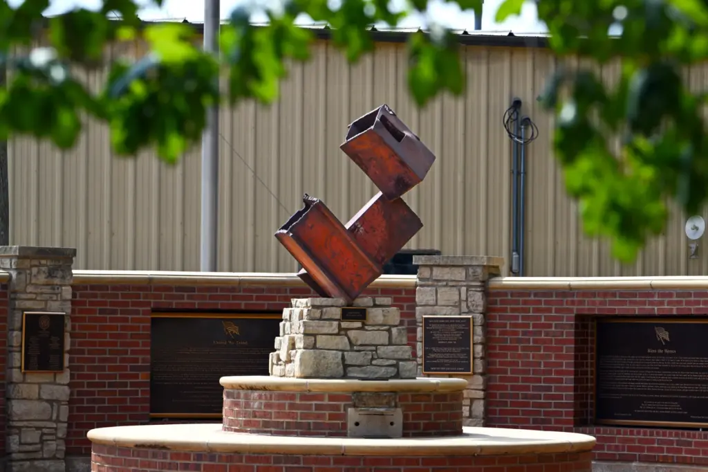 Three piece of twisted steel from the World Trade Center...