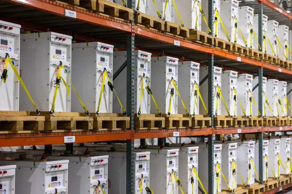 Viridi’s lithium-ion battery energy storage system sits in their manufacturing...