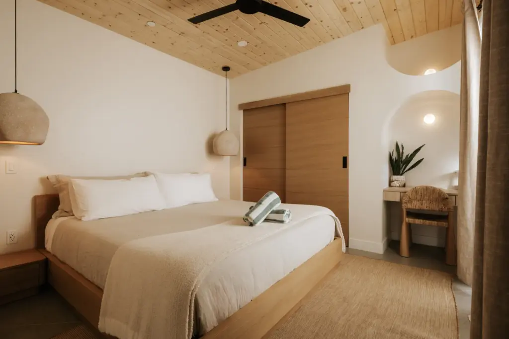 Each bedroom holds a king-size bed and workspace. (Photo by...