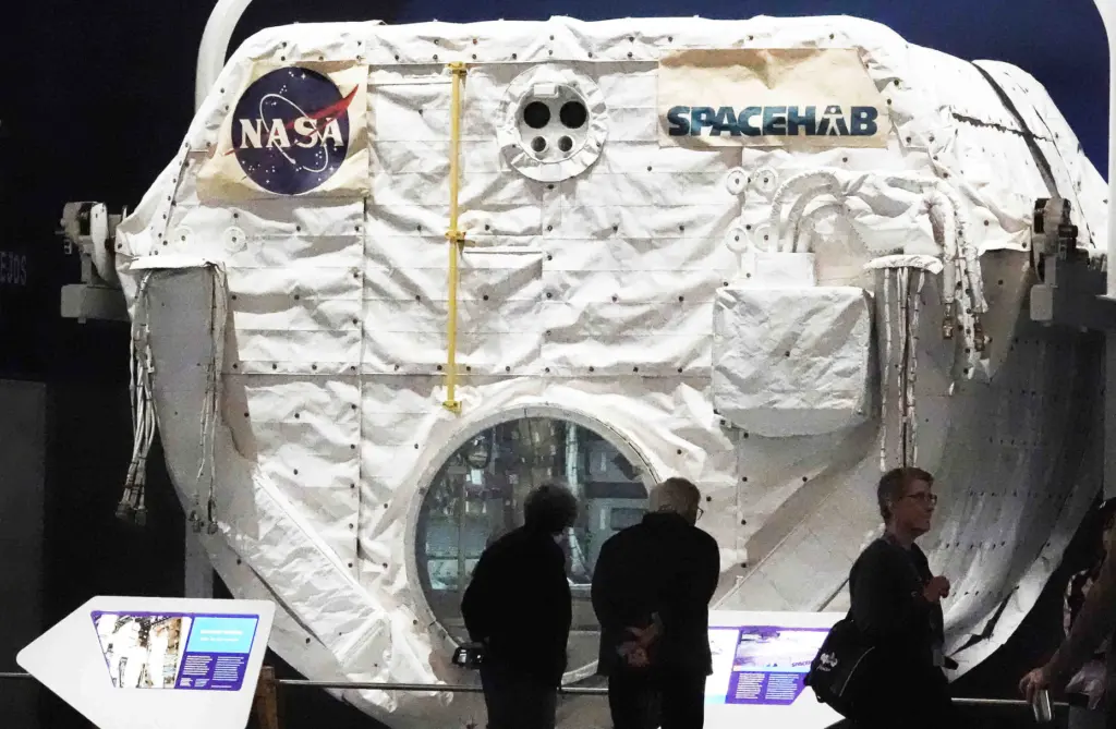 A shuttle Spacehab on display as the California Science Center...