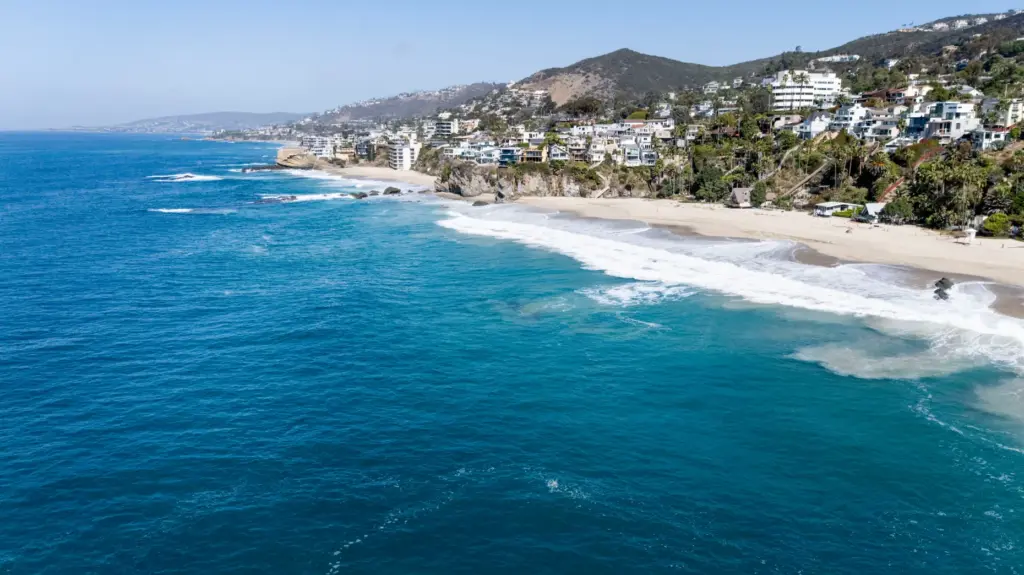 Waves roll up to Thousand Steps Beach in Laguna Beach...