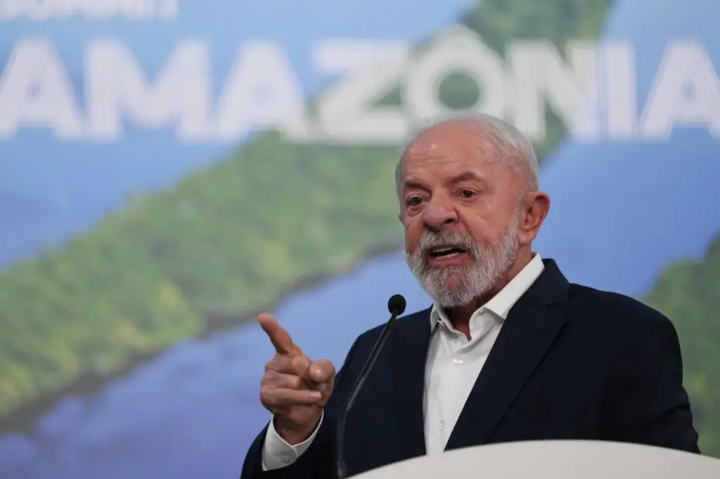 FILE – Brazil President Luiz Inacio Lula da Silva speaks...