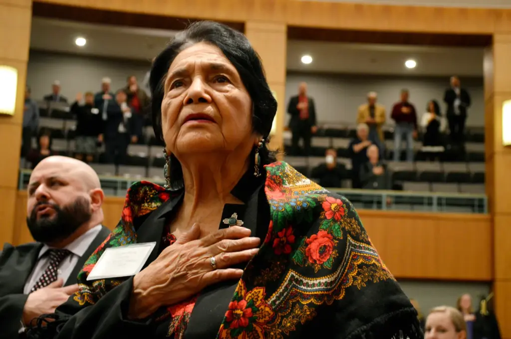 In this Feb. 27, 2019, file photo, Dolores Huerta, who...