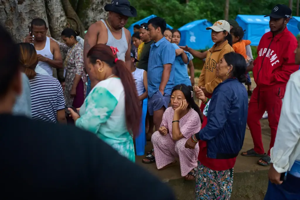 Survivors of the flash floods in Nepal in August this...