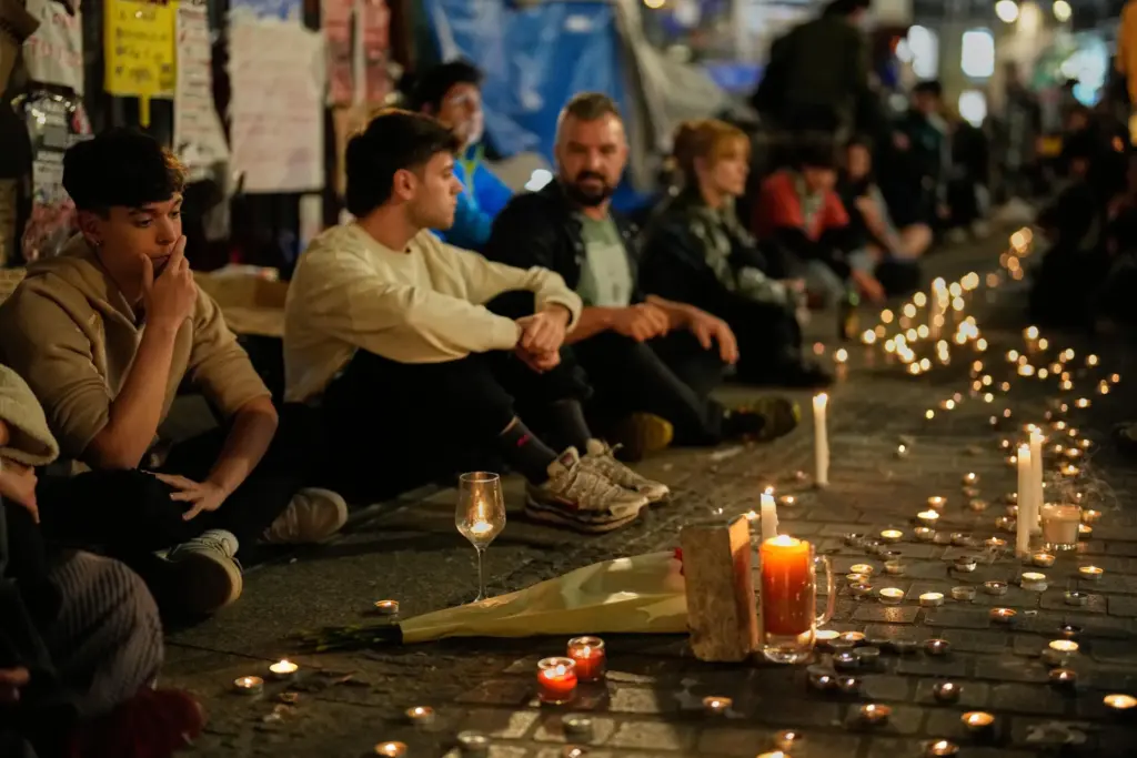 Protesters gather after the reported death of María del Carmen...