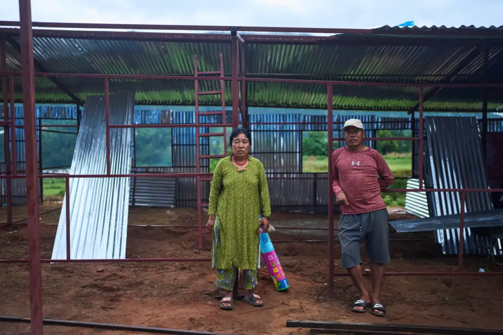 Zyazong Tamang, right, and his wife, Nyangsal Tamang, who survived...
