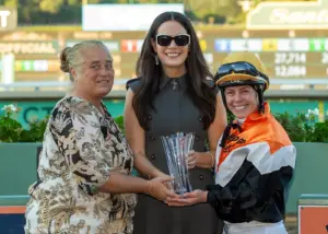 Katie Davis rides 12-1 shot to stakes win in her Santa Anita debut