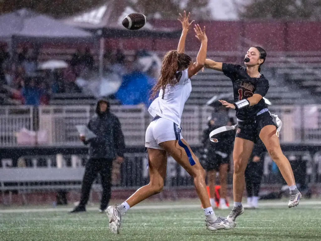 JSerra quarterback Kate Meier (13) throws the ball during a...