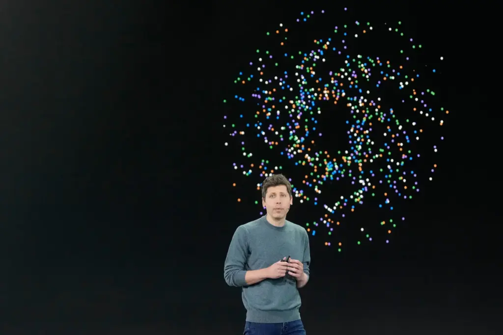 FILE – Open AI CEO Sam Altman speaks at the...