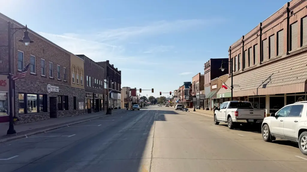 Main Street in New Hampton, Iowa, is pictured, Sunday, Oct....