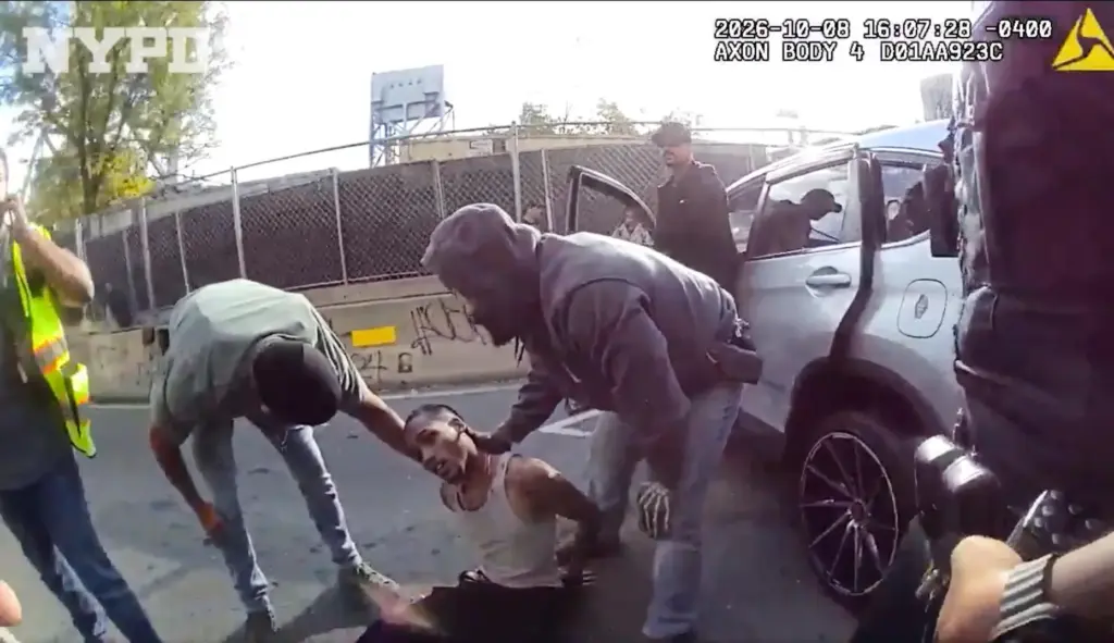 In this image taken from police-worn body camera video released...