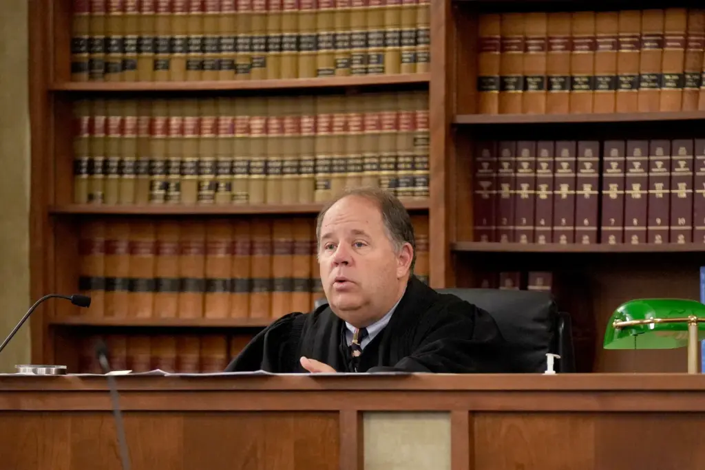 Orleans District Court Judge John Julian presided over the arraignment of Braden Peters.