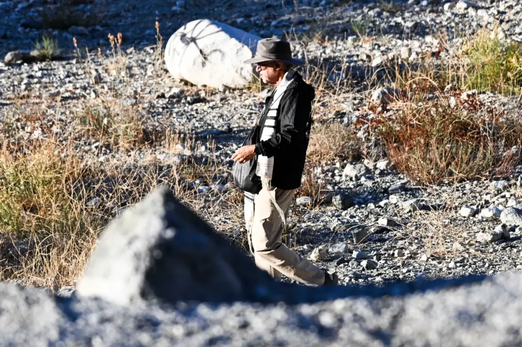 Rabbi Jason Van Leeuwen walks in the Lytle Creek area...