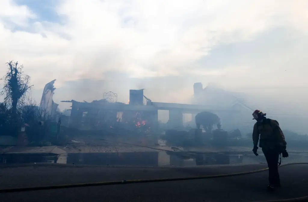 A house is lost on Via La Mirada during the...