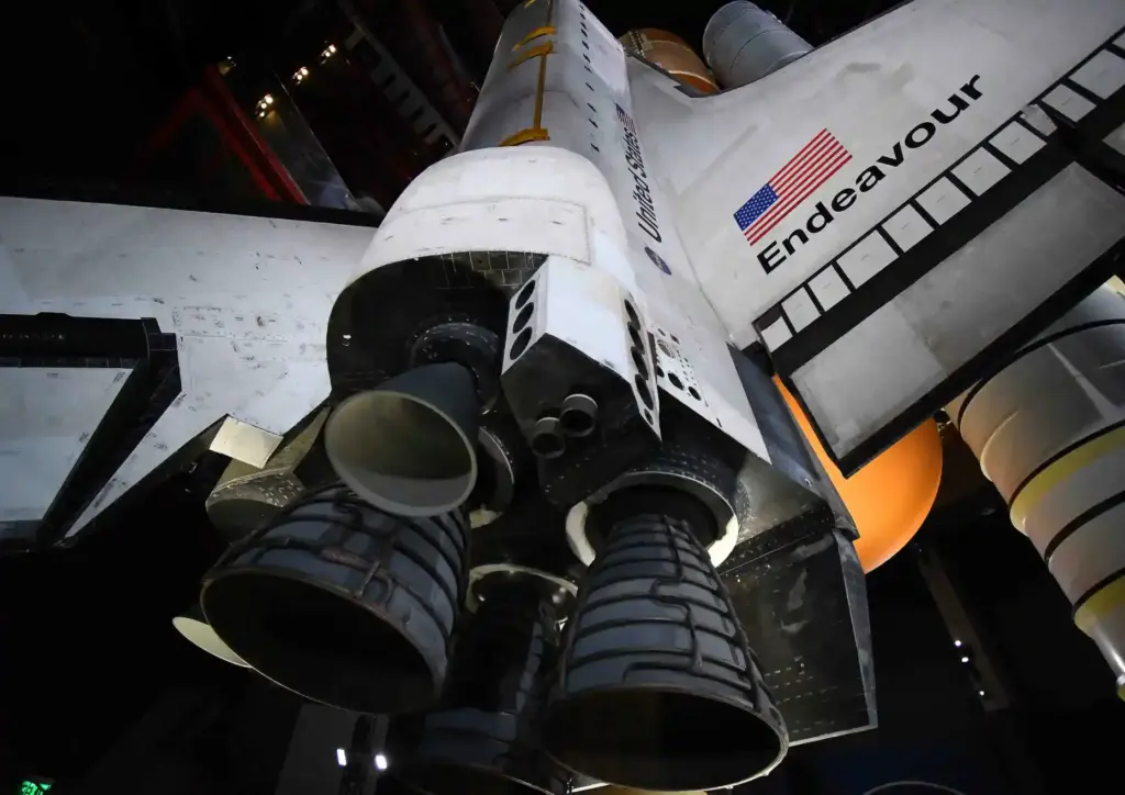 The Space Shuttle Endeavour’s new âReady-to-Launch” display at the Discovery...