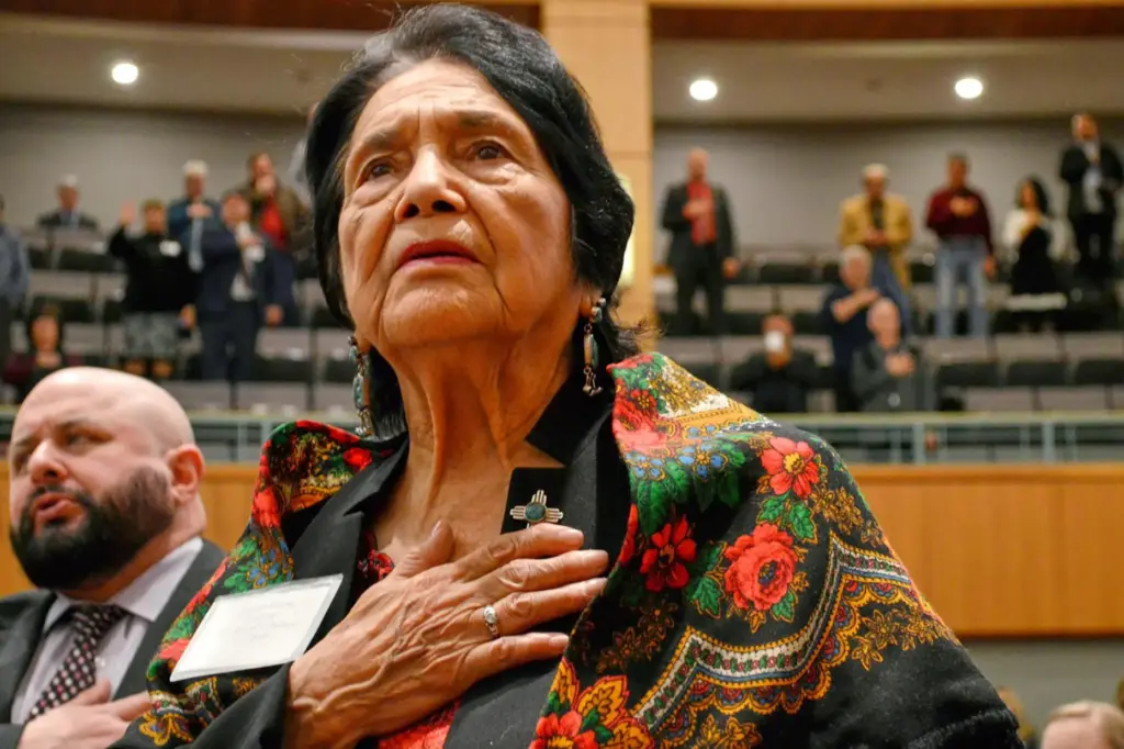 Dolores Huerta, who formed a farm workers union with Cesar...